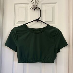 Aerie Green Fitted Crop T-Shirt